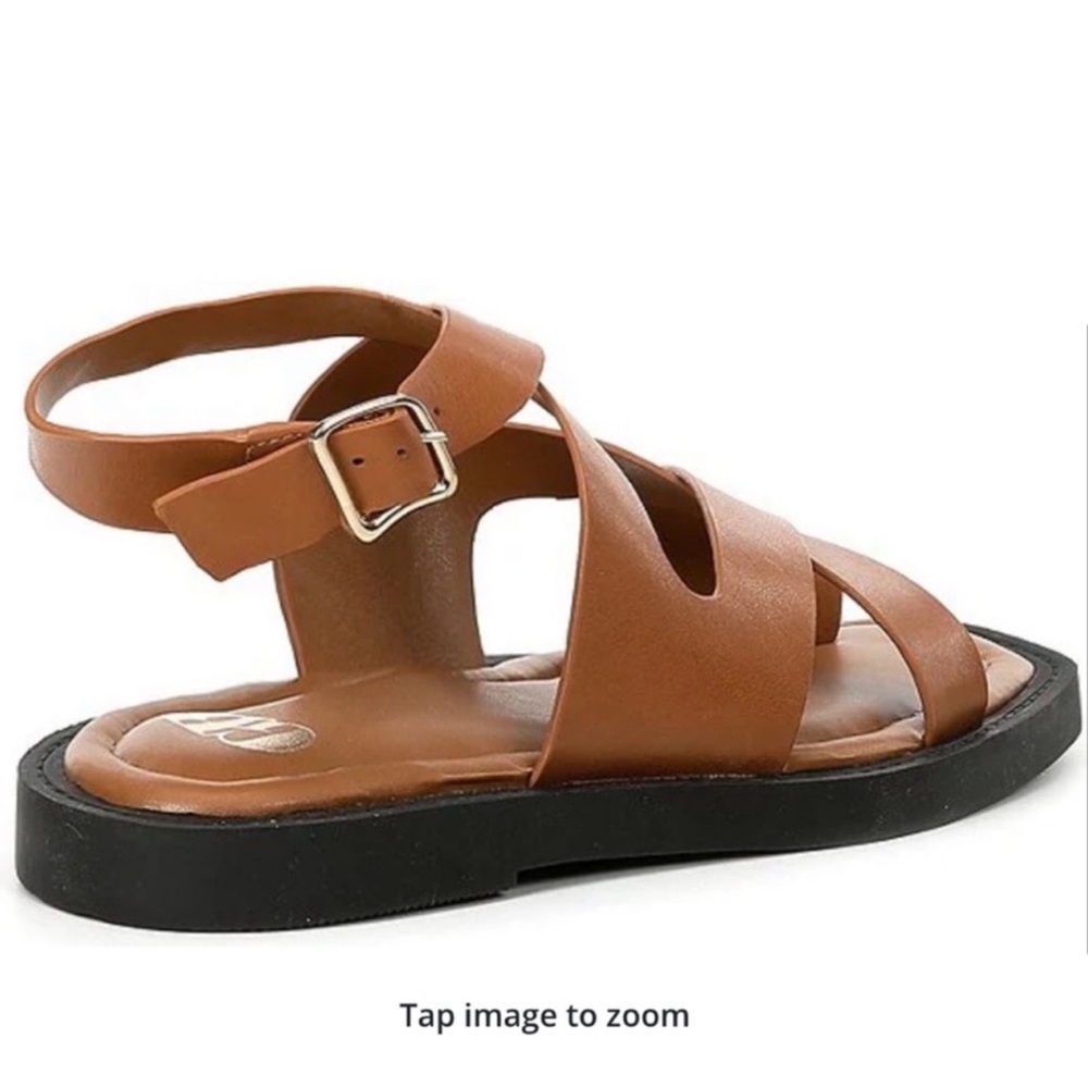 Back-Stage Leather Toe Ring Flat Thong Sandals - Picture 4 of 4